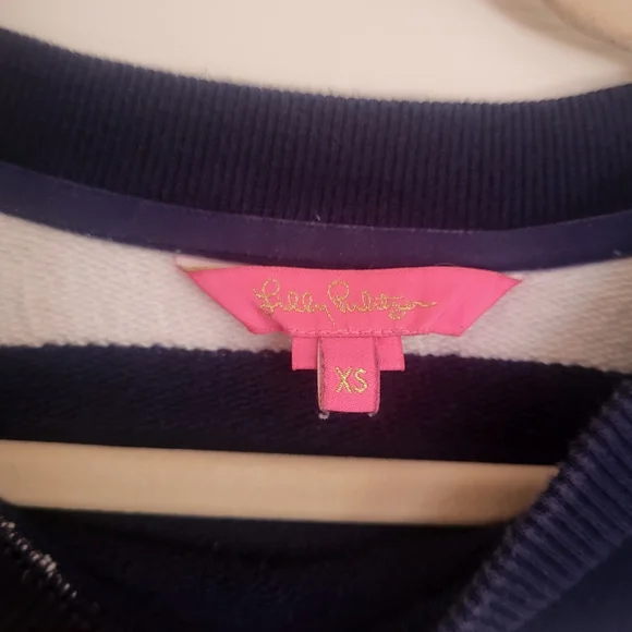 Lilly Pulitzer Navy Stripe Pullover Size XS - Picture 3 of 3